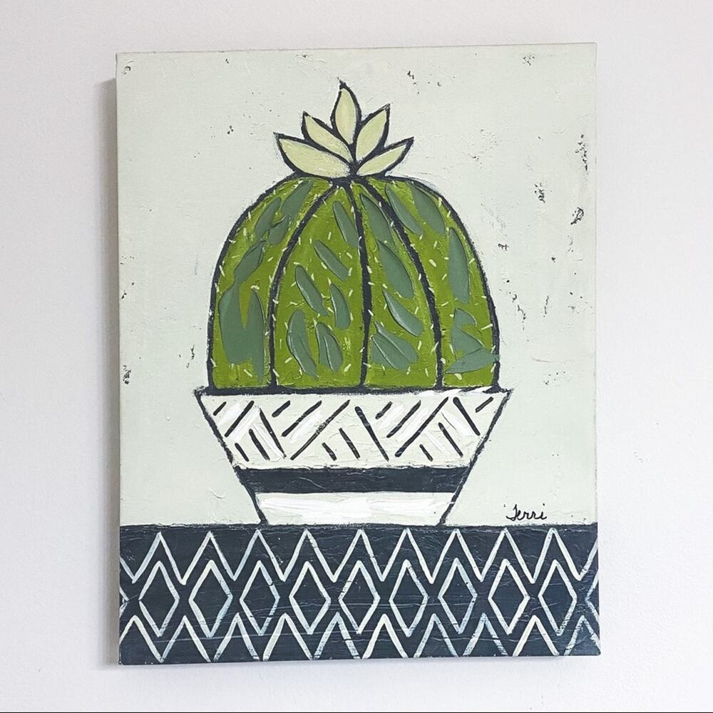 KIRKLANDS • Terri Henson Succulent Plant Painted Canvas